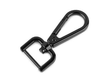 Kovinska vrtljiva karabinka, razdalja 20 mm - črni lak (20 kosov)