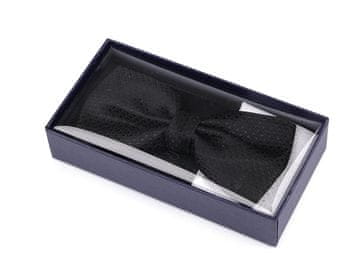 Komplet metuljčka in robčka za suknjič - črno-bel