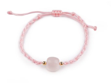 Zapestnica shamballa z imitacijo minerala - pink holy.