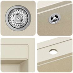 Vidaxl Umivalnica Bež 470 x 440 mm Granit