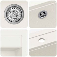 Vidaxl Umivalnica Bela 795 x 505 mm Granit