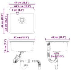 Vidaxl Umivalnica Bež 470 x 440 mm Granit