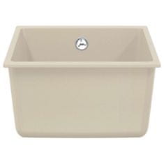 Vidaxl Umivalnica Bež 370 x 460 mm 80% Kvarc in 20% Smola