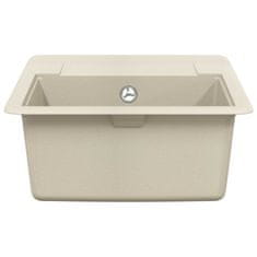 Vidaxl Umivalnica Bež 560 x 460 mm 80% Kvarc in 20% Smola