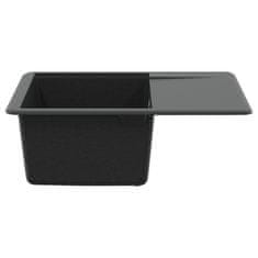 Vidaxl Umivalnica Črna 560 x 460 mm 80% Kvarc in 20% Smola