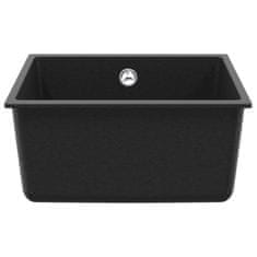 Vidaxl Umivalnica Črna 430 x 460 mm 80% Kvarc in 20% Smola