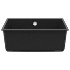 Vidaxl Umivalnica Črna 530 x 460 mm 80% Kvarc in 20% Smola