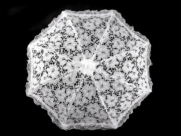 Poročni mini čipkasti dežnik za družice - Off White