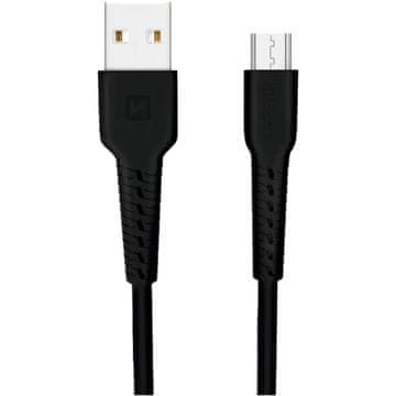 SWISSTEN podatkovni kabel usb / micro usb 1,0 m črn