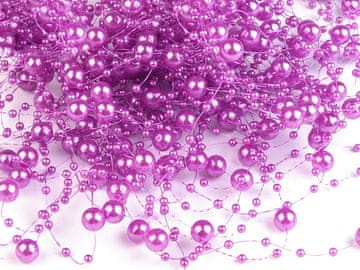 Biseri na silonu Ø7 mm dolžine 130 cm - svetlo vijolična (12 kosov)