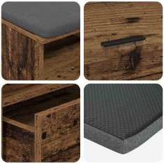 Vidaxl Haldna klop z blazino s predalom Star les 100 x 38 x 46 cm