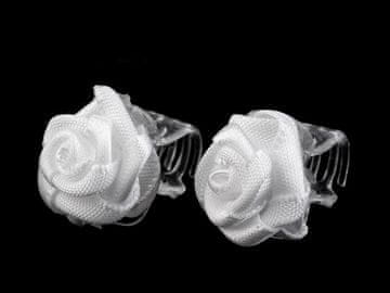 Škarje male 10x13-15 mm z vrtnico - (15 mm) bele (10 kosov)