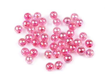 Mavrične plastične kroglice Ø8 mm - roza (10 g)