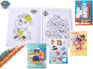Paw Patrol - komplet pobarvank z nalepkami v papirnatem kartonu
