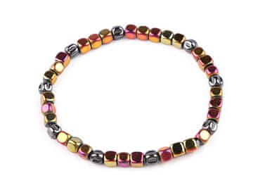 Elastična zapestnica iz hematita - večbarvna