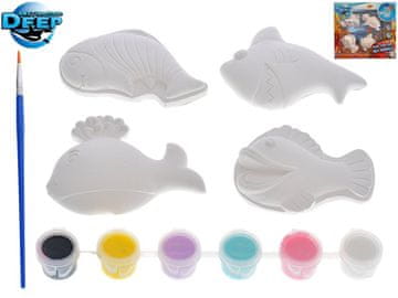 Destinacija Globokomorske živali z barvami in čopičem