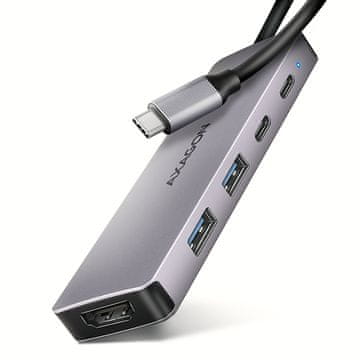 AXAGON HMC-5H60, vozlišče USB 5Gb/s, priključki 2x USB-A, 1x USB-C, HDMI 4k/60, PD 100W, kabel USB-C 15cm