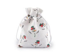 Božična darilna vrečka snežak 13x18 cm - beli snežak