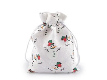 Božična darilna vrečka snežak 13x18 cm - beli snežak