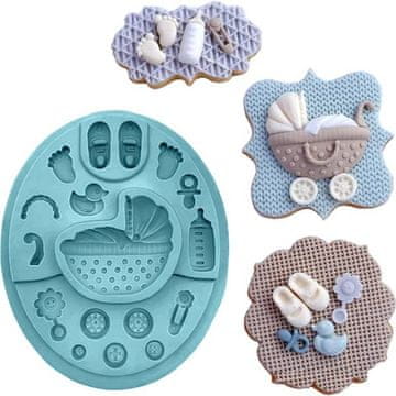 Silikonski model za otroške vozičke 14,5x11,5cm - Cakesicq