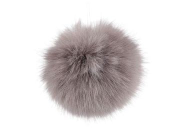 Kožuhovinasti pompom z zanko Ø12 in 14 cm - (Ø12 cm) siva