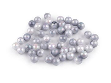 Plastične kroglice z učinkom morske deklice Ø8 mm - svetlo sive (500 g)