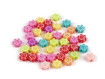 Plastične kroglice cvet Ø11 mm - mešanica (500 g)