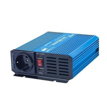 Carspa Napetostni pretvornik P400U-12 12V/230V+USB 400W, čisti sinusni val