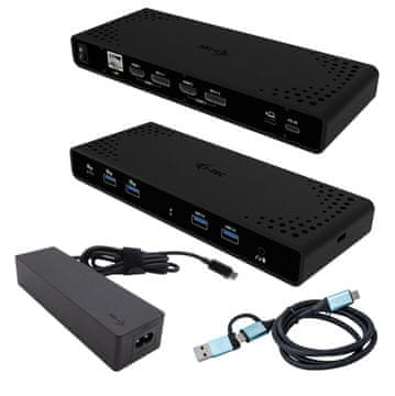 I-TEC Univerzalna priklopna postaja z dvojnim zaslonom 4K, Power Delivery 85 W + polnilec USB-C 100 W