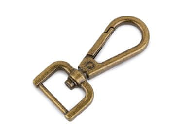 Kovinska vrtljiva karabinka premera 20 mm - stara medenina (20 kosov)