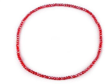 Ogrlica iz brušenih steklenih kroglic - rdeča AB