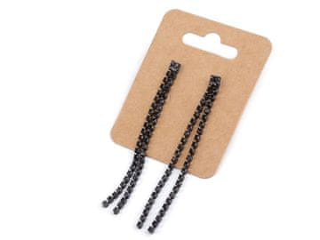 Strass uhani jablonecká nakit - črna