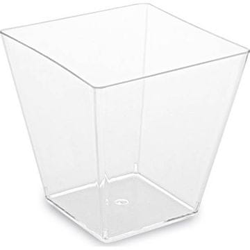 Fingerfood panna cotta cup PS square clear 72x72x72mm 230ml - 20pcs - Wimex