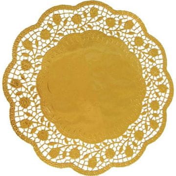 Okrasna čipka okrogla zlata 32cm 4 kosi - Wimex