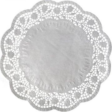 Okrasna čipka okrogla bela 32cm 100 kosov - Wimex