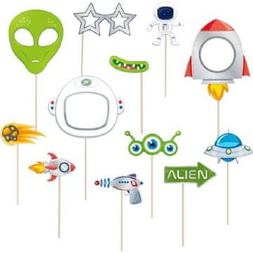 Vesoljski fotografski rekviziti 12 kosov - Party Pal