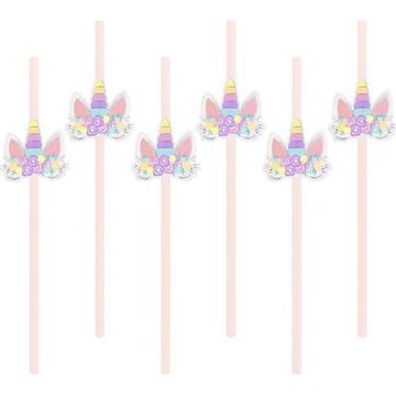 Slamice z enorogi 6 kosov 19,5 cm - Party Pal