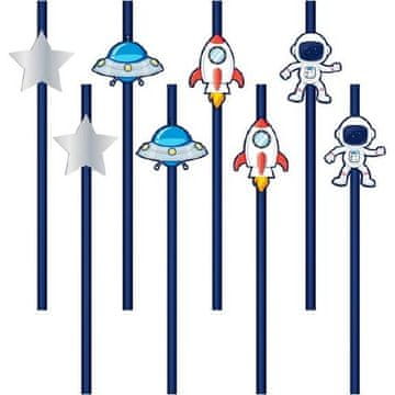 Slamice vesolje 6 kosov 19,5 cm - Party Pal