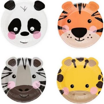 PartyPal Papirnati krožnik živali 18cm 4 kosi - Party Pal