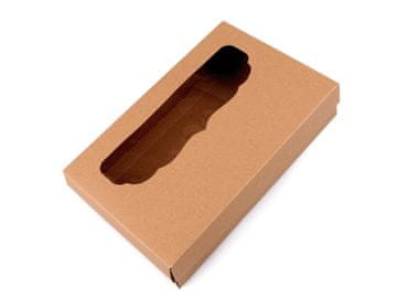 Prozorna papirnata škatla - naravno rjava (10 kosov) z okrasnim izrezom