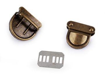 Komplet sponk za vrečke 30x31 mm - stara medenina (10 kompletov)