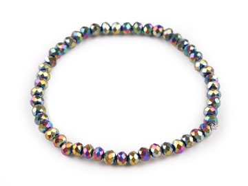Elastična zapestnica iz brušenih kroglic - večbarvna AB