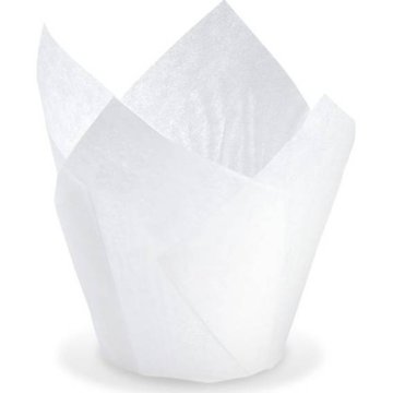 Tulipan beli cupcake 50 x 85 mm 100 kosov - Wimex