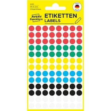 Avery Zweckform Okrogle etikete Avery, 8 mm, mešanica barv
