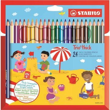 Stabilo Trio debele trikotne barvice, 24 barv