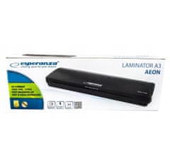 Esperanza 265W laminator A3 za plastificiranje črn + A3 folije AEON