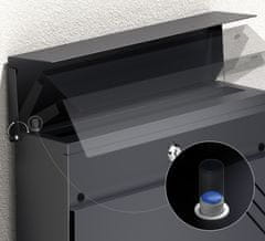 Wiltec Stenski poštni nabiralnik z režo za časopis antracit mehko zapiranje V63