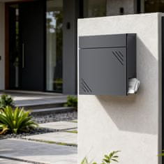 Wiltec Stenski poštni nabiralnik z režo za časopis antracit mehko zapiranje V63
