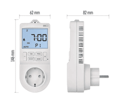 Emos P56601SH GoSmart termostat za vtičnico, digitalni časovnik, WiFi, 2v1, schuko
