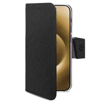 Celly Ovitek denarnica za iPhone 17 Pro Max, črn, ekološko usnje